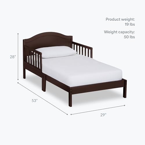 Image of Dream On Me Sydney Toddler Bed in Espresso, Greenguard Gold Certified, BSA Certified, Low To Floor Design, Non-Toxic Finish, Safety Rails, Made Of Pinewood