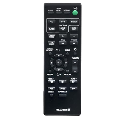 VINABTY RM-AMU171 Ersatz Fernbedienung Kompatibel mit Sony CMT-BT60B CMT-SBT300WB CMT-SBT100B CMT-BT80WB CMT-SBT300W CMT-SBT100 CMT-BT80W HCD-SBT100 CMT-BT60