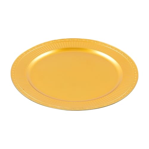 100 Platos Cargadores Dorados Redondos Reutilizables 13 Pulg miniatura 5