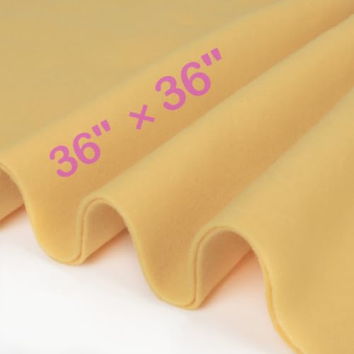 Image of XSEINO Sand Yellow Large Felt Fabric 36 inch X 36 inch(1 Square Yard), 1.4 mm Thick Soft Felt Fabric Sheet for Crafts, Yellow Series Colors Soft Nonwoven Fabric, Fit for Decoration, Sewing, DIY Crafts