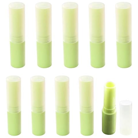 10 Paquete Envases de Labios Bálsamo de Plástico Vacío Tubos 4g Lápiz Labial de Botella Redondo Cover