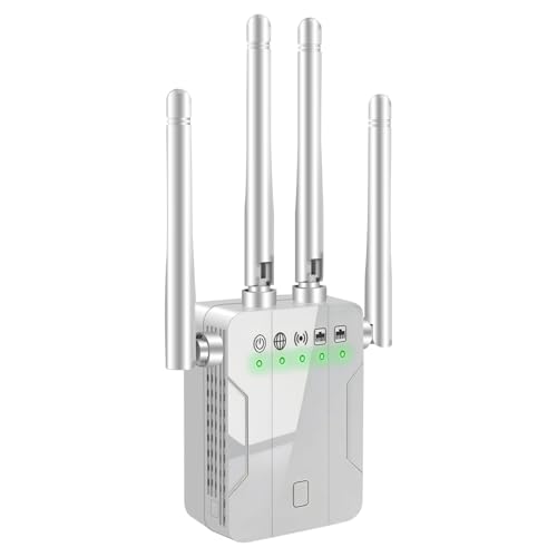 WiFi Extender Signal Booster for Dead Zone,1300Mbps 2.4GHz 5GHz WiFi Repeater with Ethernet Port, Mesh Compatible, WPS Easy Setup, Whole Home 15880 Sq.ft Coverage