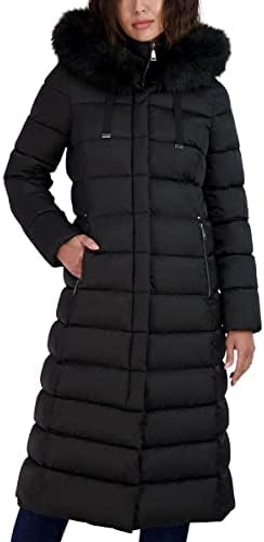 TAHARI Nellie Long Coat for Women-Insulated Jacket with Removable Faux Fur Trim - Image 2