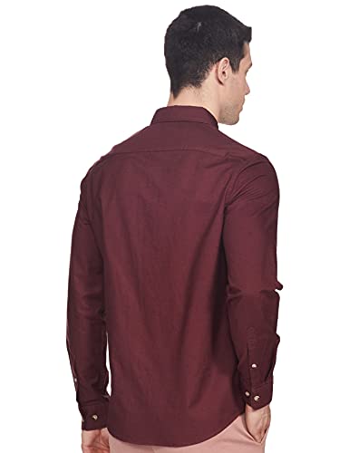 Image of Marks & Spencer Mens Solid Polyester Blend Collared Neck Regular Fit Easy Iron Shirt (Pack of 2)