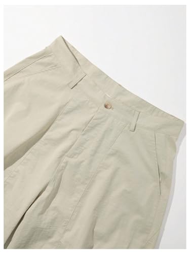 OYOANGLE Men's Baggy Wide Leg Dress Pants Zipper Fly Long Loose Casual Pants with Pockets4