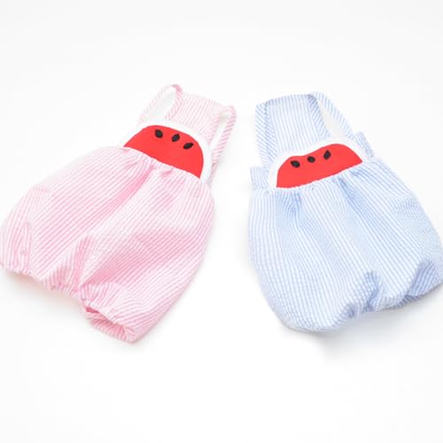 Disfraz para perro pantalón tirantes sandía azul talla S miniatura 6