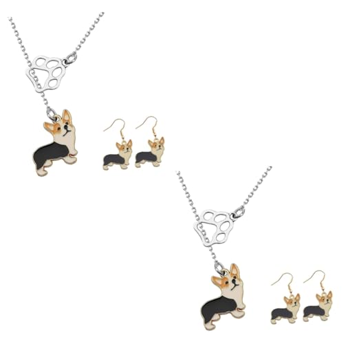 Collar y pendientes de corgi Beavorty conjunto de joyería mujer