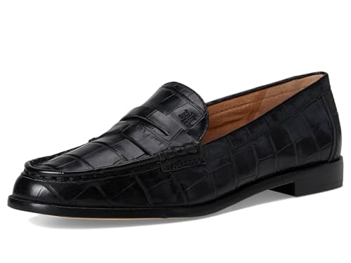 Image of Lauren Ralph Lauren Wynnie Crocodile-Embossed Leather Loafer