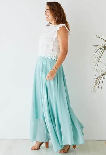 Image of Women's Full Length Georgette Long Skirt- Lehenga with 8 Meters Maxi Flare