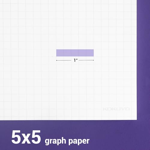 Image of KOKUYO 5x5 Graph Paper, Loose Leaf Paper 8.25 inchx11 inch, 100 Sheets, Smooth Writing Surface, Bleed Resistant Filler Paper for Math, Engineering, Art Projects (WSG-NO-887G2)