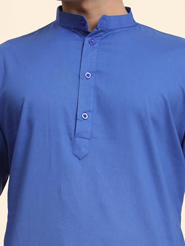 Image of Men's Cotton Solid Dress Long Kurta Regular Fit Casual