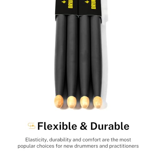 Donner BLACK Drum Sticks, 5A Drumsticks Classic Maple Wood Black Drumsticks thumb #5
