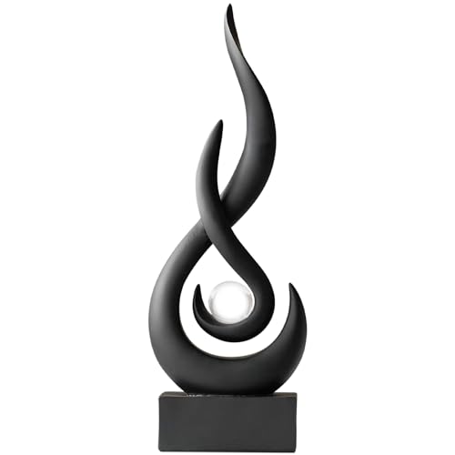 XYQXYQ - Moderne Dekoration für den modernen abstrakten Kunsttisch goldene Resin-Statue moderne weiße Verzierungen für das Wohnzimmer tolle Geschenkidee Wohndekoration 12 7 x 6 35 x 26 67 cm