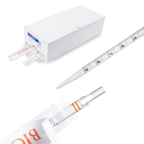 Biologix 400Pcs 10mL Serological Pipette, Polystyrene Disposable Graduated Lab Pipettes for Cell Culture, Biomedical Research, Sterile, Orange