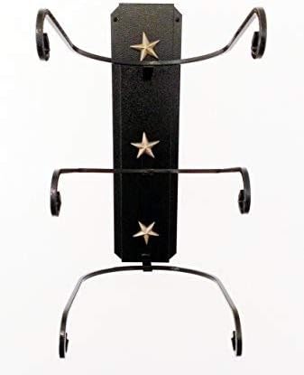 Cowboy Hat Holder Black with Gold Stars