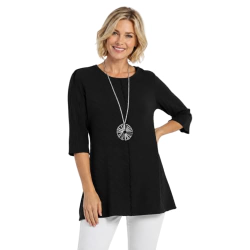 Focus Fashion Rib Textured Tunic - CS342 (X-Large, Black)