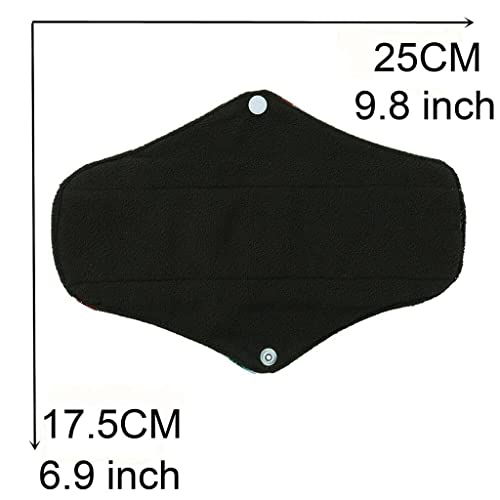 Image of Regular Flow Women Daily Use Cloth Reusable Menstrual Pads Sets Including 1pc Mini Wet Bag and 6pcs Regular Flow Menstrual Mama Pads Cloth Sanitary Napkins