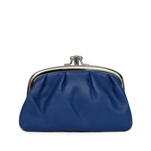Porte-monnaie Hexagona en cuir véritable bleu 32009 maroquinerie de qualité