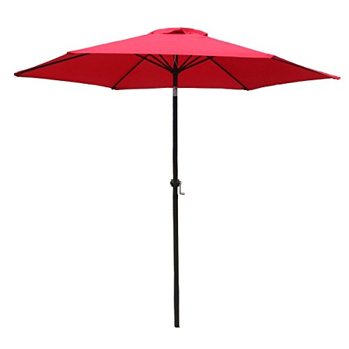 FDW Patio Umbrella 9' Aluminum Outdoor Patio Market Umbrella Tilt W/Crank