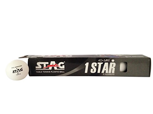 Image of STAG High Performance 1 Star White Table Tennis (T.T) Balls| Advanced 40+mm Ping Pong Balls for Training, Tournaments and Recreational Play| Durable for Indoor /Outdoor Game - Pack of 6