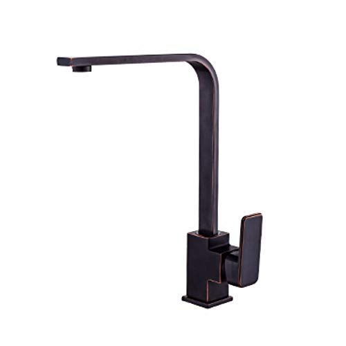 Grifo de cocina retro negro para solucionar problemas de espacio en fregadero