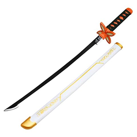SHASHAYA Demon Slayer Sword 75cm(30in) Bamboo Samurai Sword Katana Sword,Handmade Katana Anime Cosplay Props,Bamboo Blade Toys for Kids,Boys Girls Gift Party Favor Cover