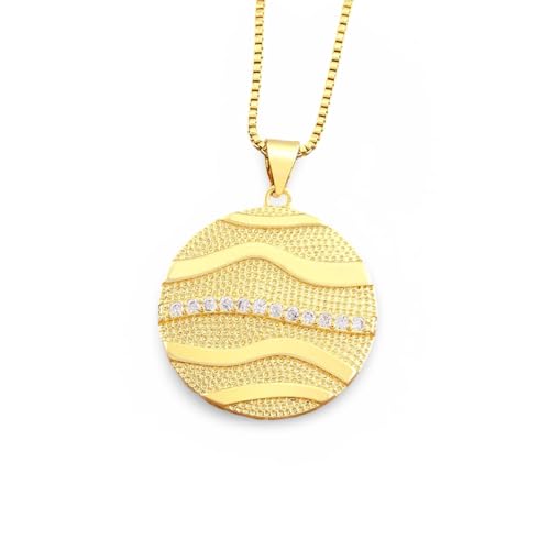 Collier pendentif couleur or sans pierres précieuses anti ternissement
