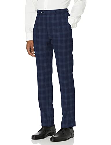 Vince Camuto Men's Slim Fit Stretch Suit, Medium Blue Plaid, 46 Regular #TOP2