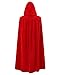 OurLore Kids Velvet Cape Cloak With Hood Unisex-Child Cosplay Halloween Christmas Costume (Red, 80cm/31.5inch)