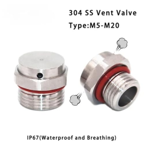 Tapón de ventilación M6 de acero inoxidable con válvula impermeable automática 6