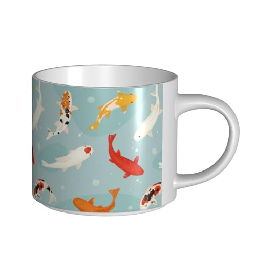 マグカップ 錦鯉 金魚 魚柄 和風 コーヒーカップ 大容量 陶器 450ml 直飲み ミルク お茶 コップ キッチン 食器 オフィス おしゃれ 母の日 父の日 プレゼント