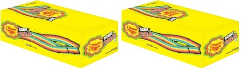 Image of Chupa Chups, Sour Belt, Mixed Fruit Punch Flavour, Soft & Chewy Toffee Pack, 691.2 Grams- Pack Of 24