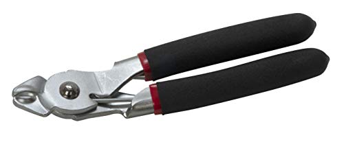 Lisle 61410 Angled Hog Ring Pliers, Black, Silver