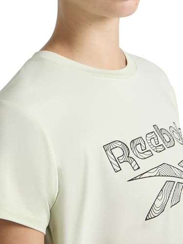 Reebok Women’s Topographic Lines Graphic Crewneck T-Shirt, Standard Fit, Lightweight Stretch Poly Soft Performance Fabric, Sea Foam, X-Large - image 5
