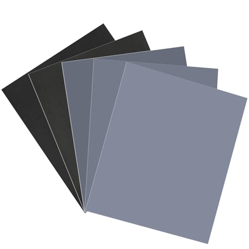 Fine Sandpaper Assortment, 9 x 11 Inch Wet Dry Sand Paper, 1000/2000/3000/5000/10000 Grit Hand Sanding Sheets for Wood Metal Automotive Sanding and Polishing – 5 Sheets