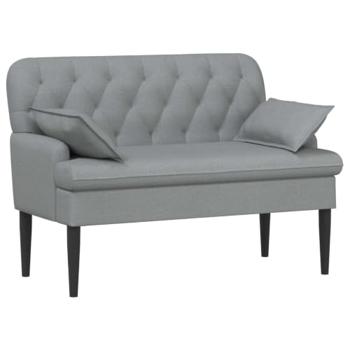 Sofá con tapicería de botones gris claro de VidaXL estilo premium 2