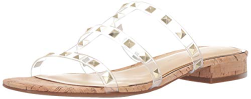 Jessica Simpson Women's Caira Flat Sandal, Clear, 7 M US