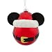 Hallmark Christmas Ornaments, Disney Mickey Mouse Icon With Santa Hat Blown Glass Ornament