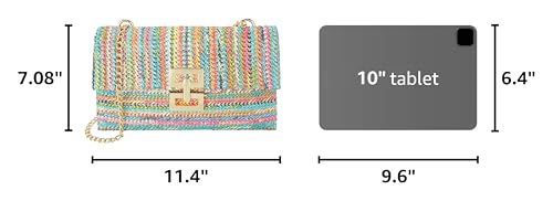 Image of Gets Straw Clutch Purse for Women, Woven Beach Bag Summer Corssbody Purse Small Rattan Shoulder Bag for Travel | Hand-woven