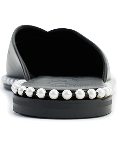 Image of Karl Lagerfeld Women's Vyra Studded Slip on Loafer Mule with Pointed Toe