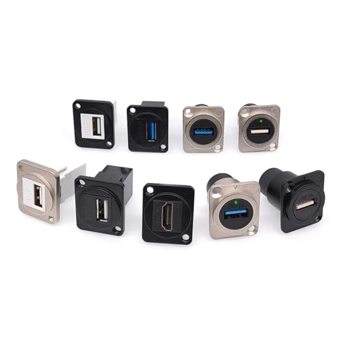 Conector USB D hembra de panel en metal naranja tipo 3.0 2
