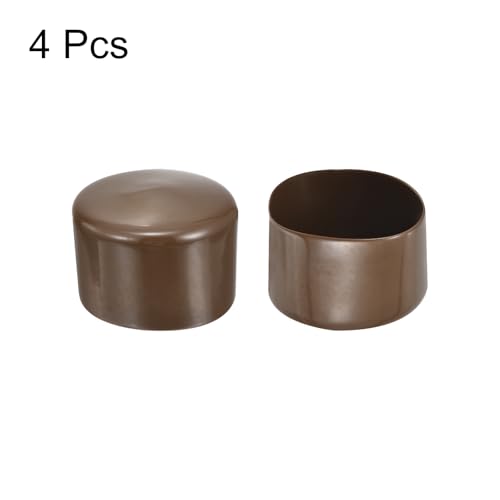 Image of uxcell 4pcs Rubber End Caps 65mm(2 9 /16 inch) ID Vinyl Round Tube Bolt Cap Cover Screw Thread Protectors Brown, 40mm Height