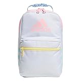adidas Santiago Lunch Bag Cooler for Women and Men, Insulated Food Container Box with Mesh Pocket, Twill White/Clear Sky Blue/Pink Spark/3.0, One Size