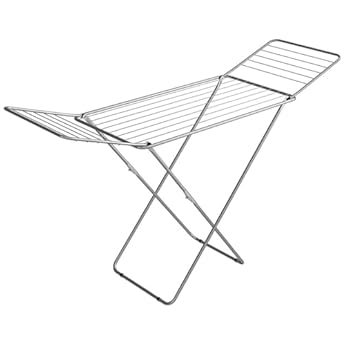 Foto di Gimi Jolly Stendibiancheria Da Pavimento, Stendino Con Piedi Antiscivolo, Spazio Stenditura 18 M, Metallo, Per Interni, Acciaio‎, 180 x 55 x 93 cm, 2.55 Kg