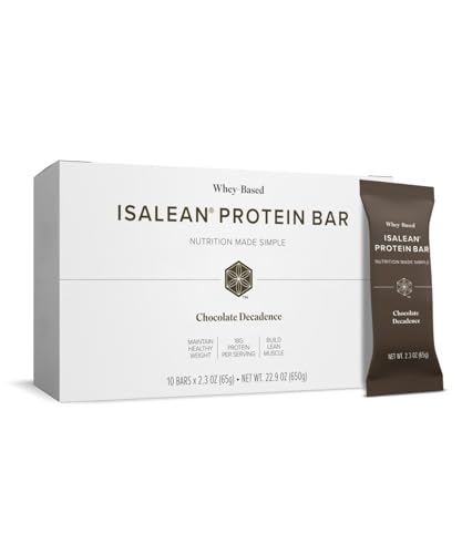 Isagenix Whey-Based IsaLean® Protein Bar – For Meal Replacement & Muscle Support Chocolate Decadence (10 Bars)
