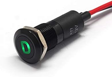 PLB12MS 12mm 1/2" 12V LED Metal Signal Indicator Pilot Dash Light (Drive)
