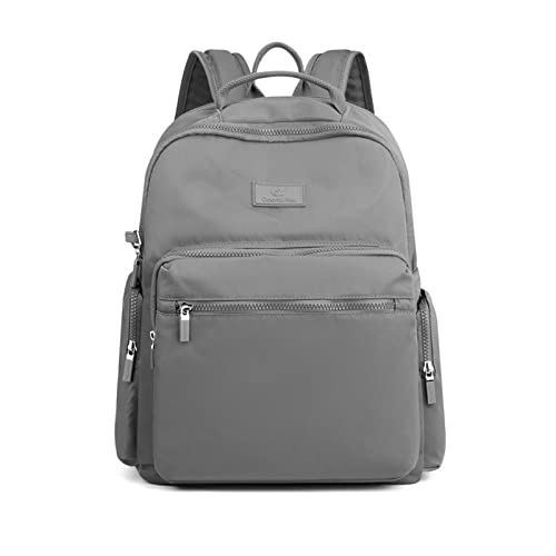 Sac d'école femme léger multi poches sac à main portés dos gris imperméable voyage