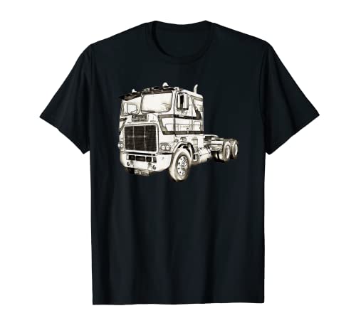 grunge classic Big American cabover truck or lorry a big rig T-Shirt