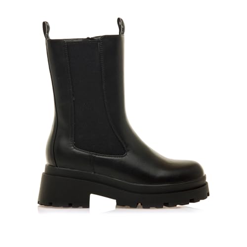MTNG Botines Planos Mujer Botines Planos Mission 59776 Mujer | Botines Planos Casual | Cierre con Cremallera | 58314 | Negro