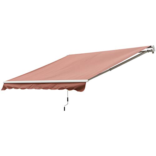 Outsunny 10' x 8' Manual Retractable Sun Shade Patio Awning with UV Protection